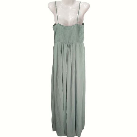 DB Studio‎ Celebrate Womens Smocked Scoop Neck Maxi Dress Dusty Sage Size 10 NWT - Picture 5 of 12